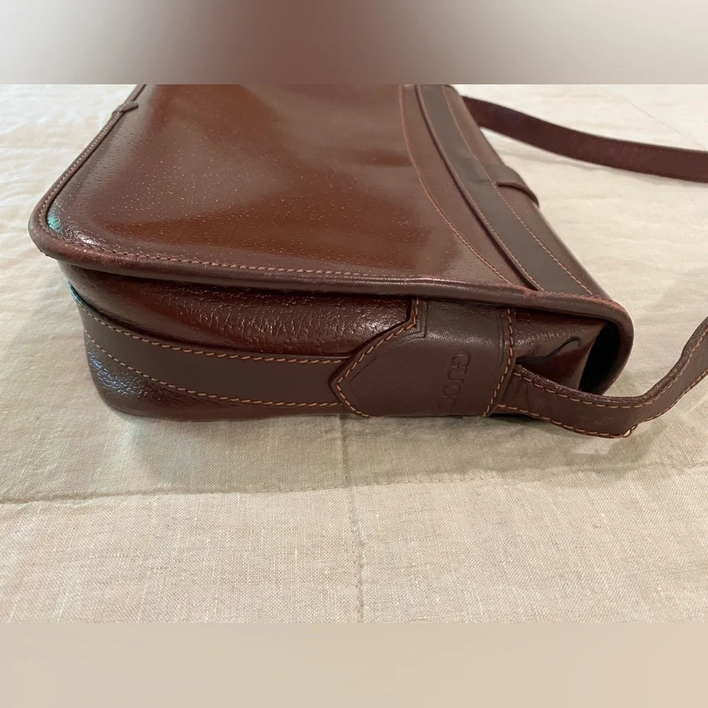 Gucci Brown Leather Crossbody Bag - Picture 9 of 16